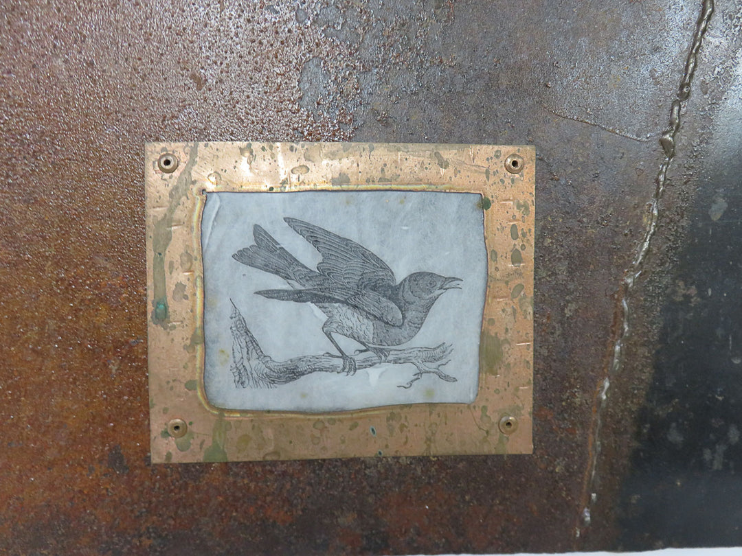 Mirror in Oxidized Steel Frame