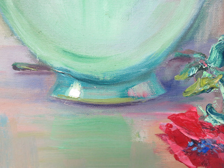 Original Oil Painting of Flowers Vase
