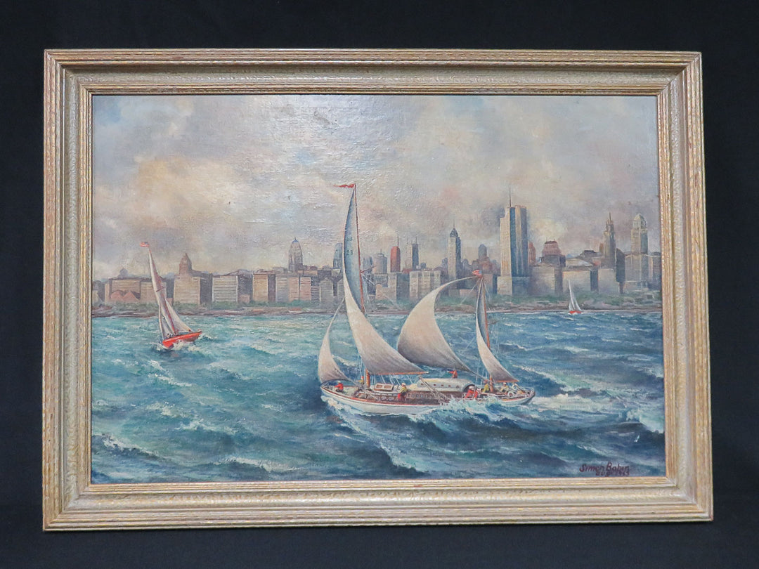 Skyline Scene Oil Painting - Original