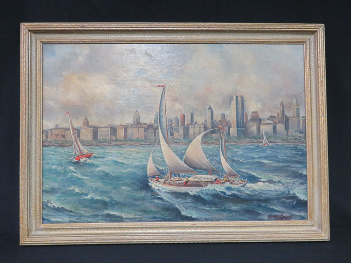 Skyline Scene Oil Painting - Original