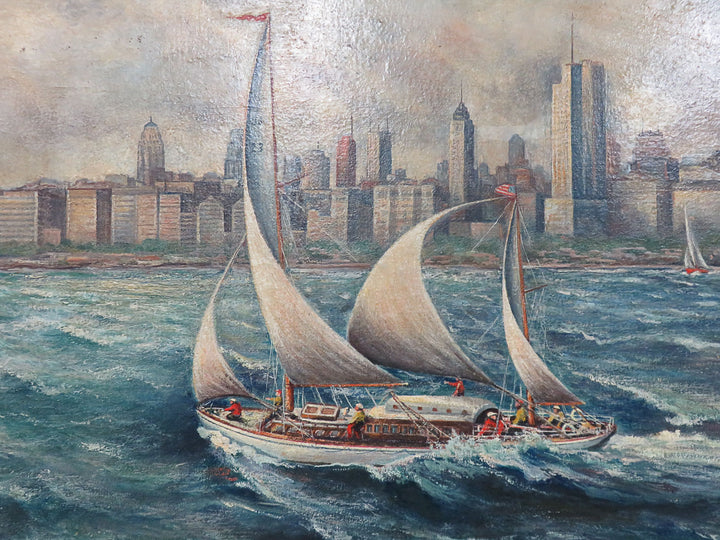 Skyline Scene Oil Painting - Original