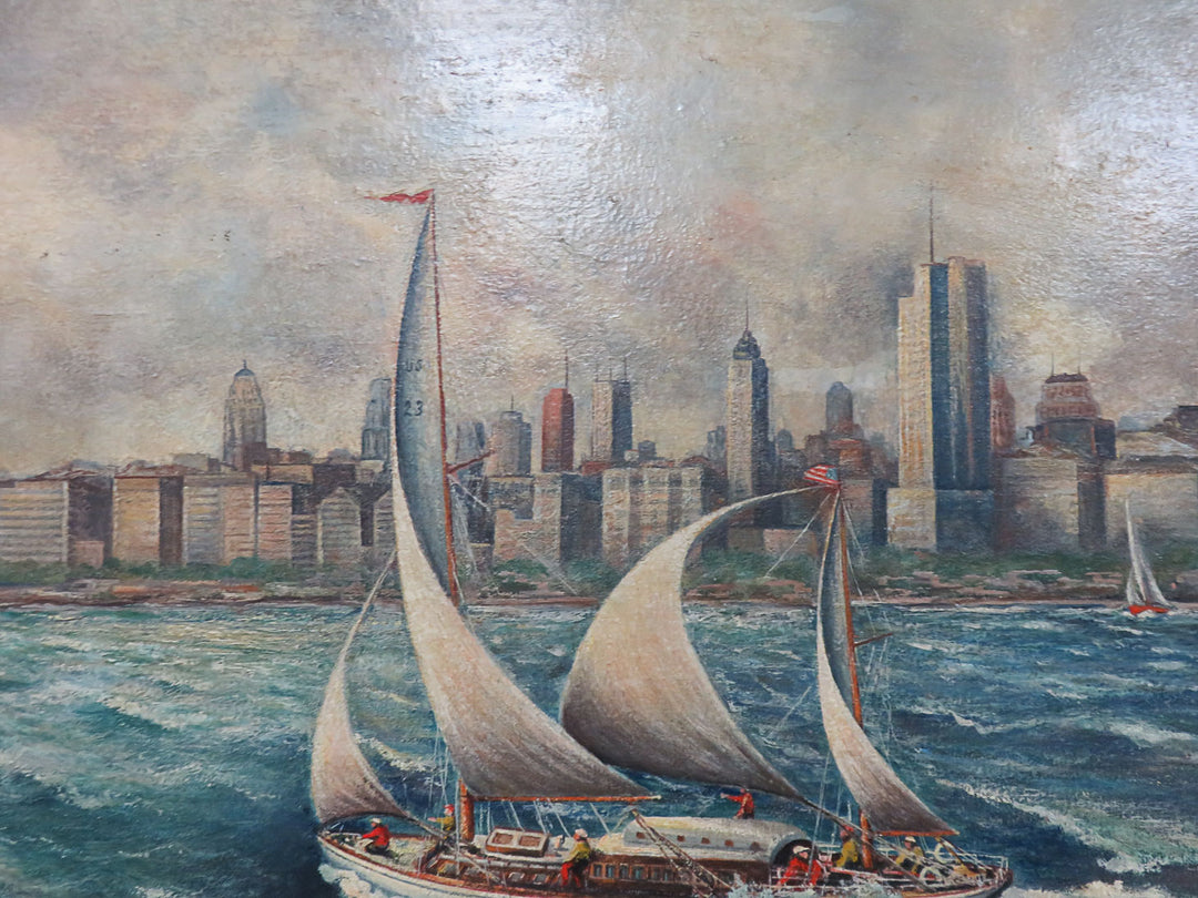 Skyline Scene Oil Painting - Original