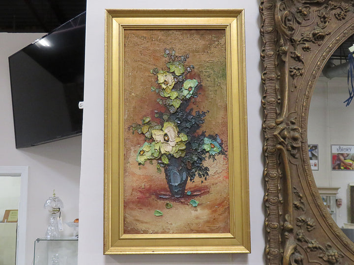 Original Floral Painting in Gold Frame