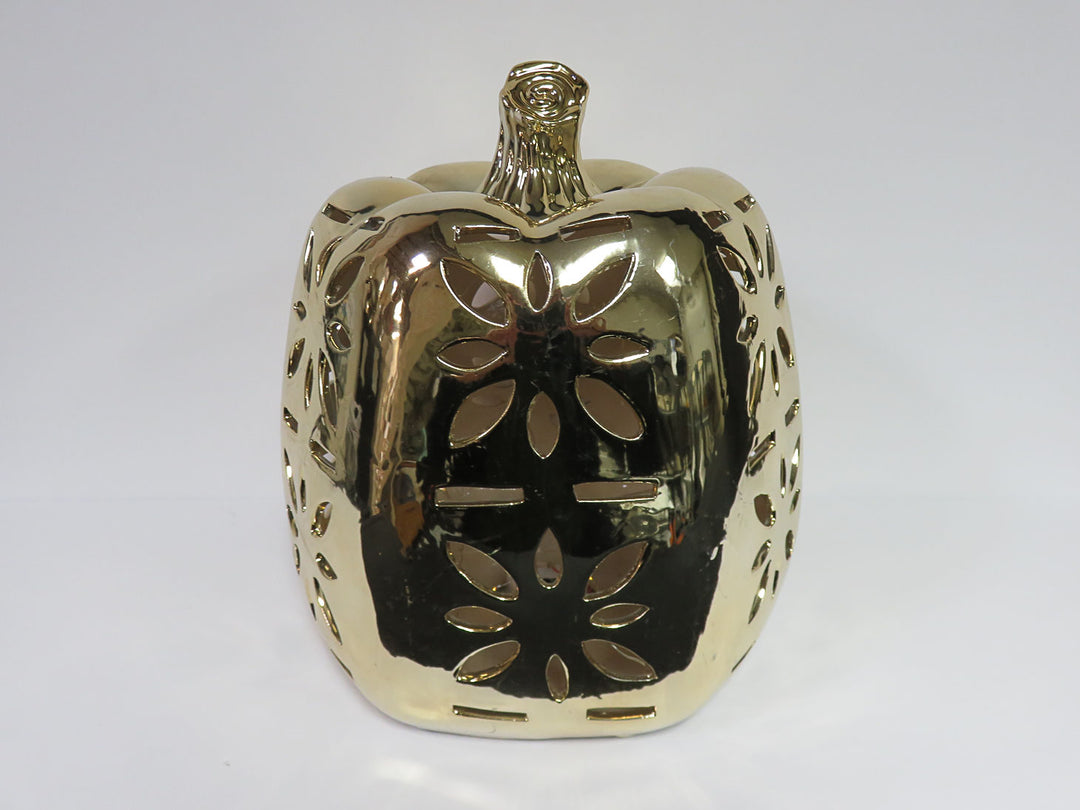 Gold Metal Lightup Pumpkin
