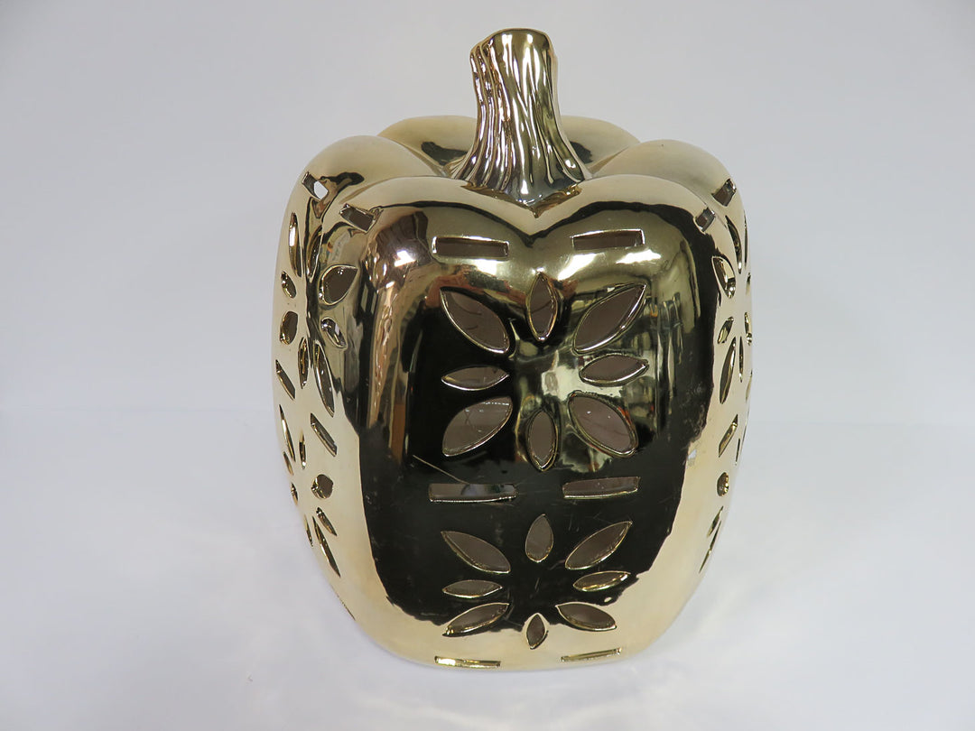 Gold Metal Lightup Pumpkin