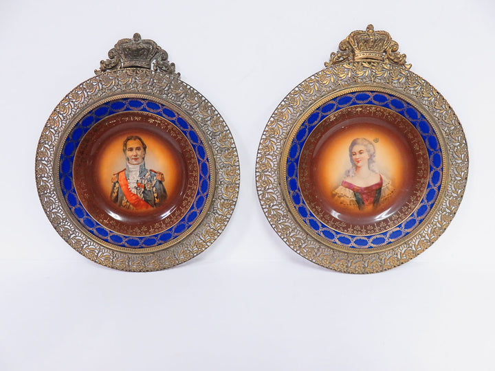 Pair Cabinet Portrait Plates