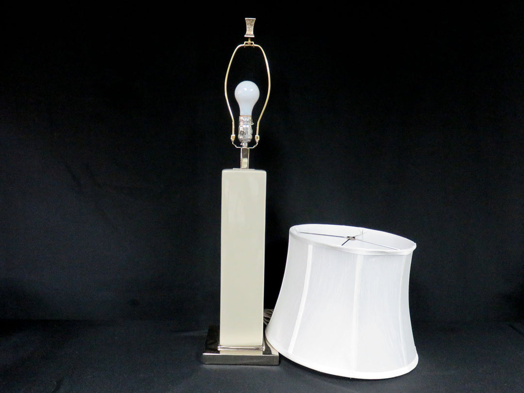 Glossy Gray Table Lamp