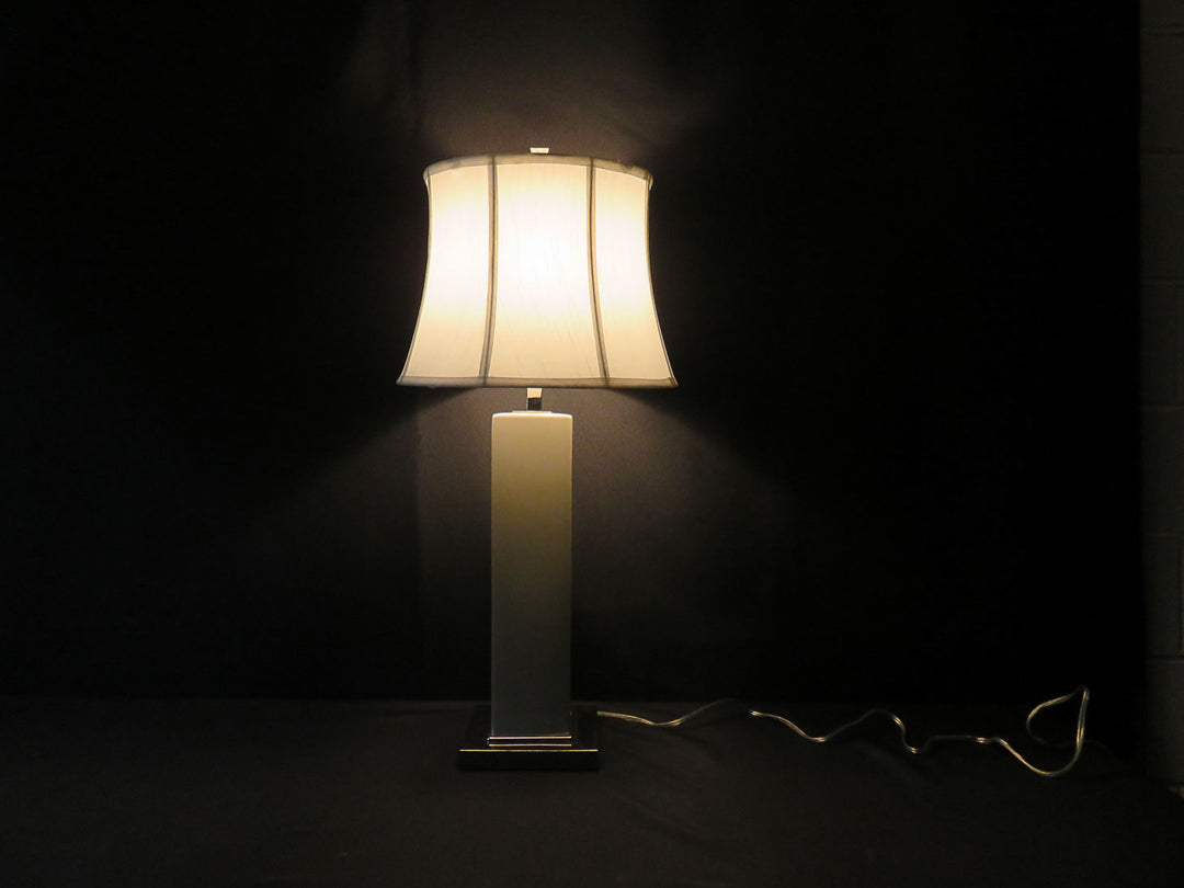 Glossy Gray Table Lamp