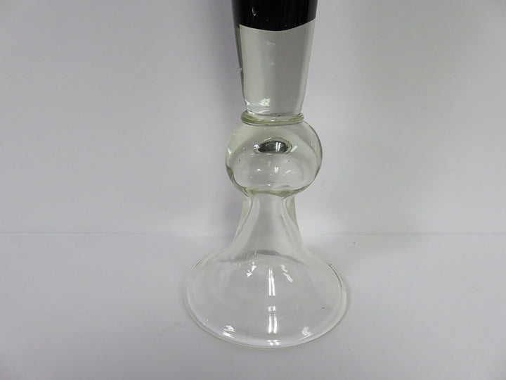 Tall Black & Clear Glass Vase