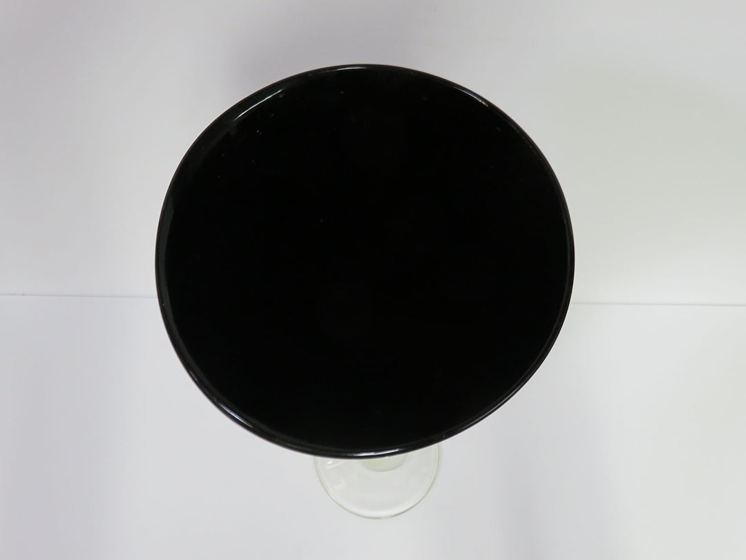 Tall Black & Clear Glass Vase