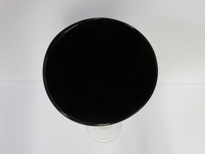 Tall Black & Clear Glass Vase