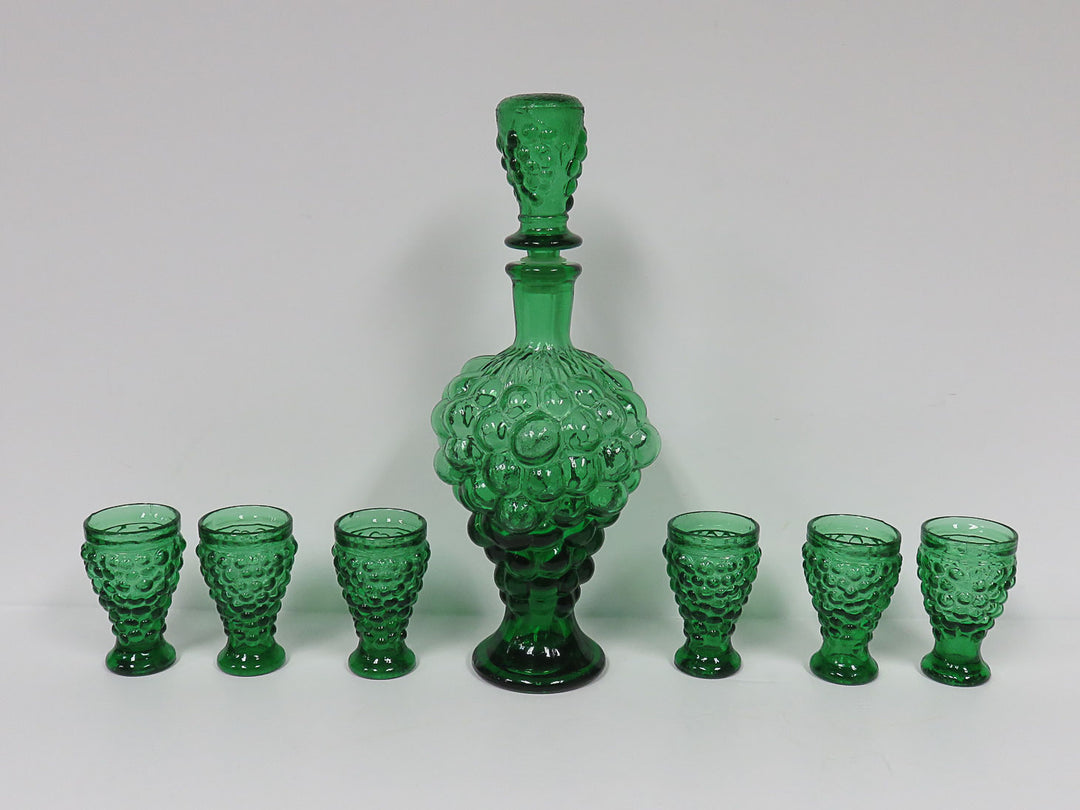Emerald Decanter with Cordials