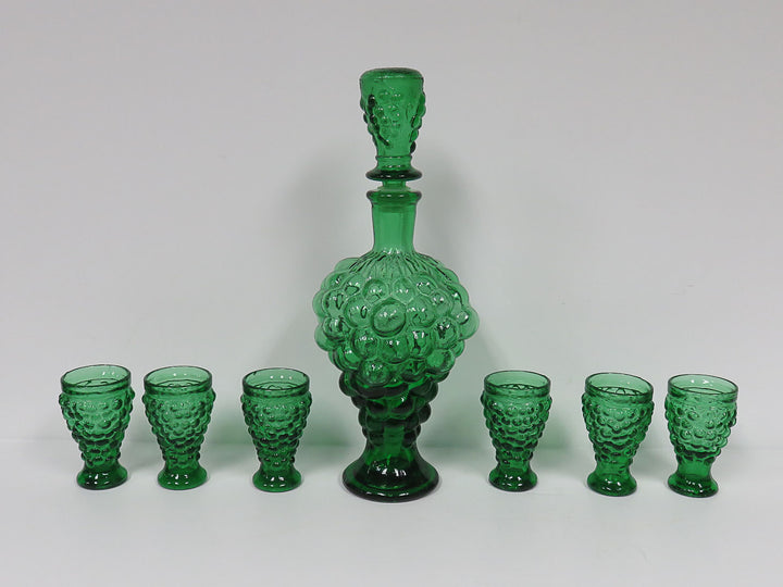 Emerald Decanter with Cordials