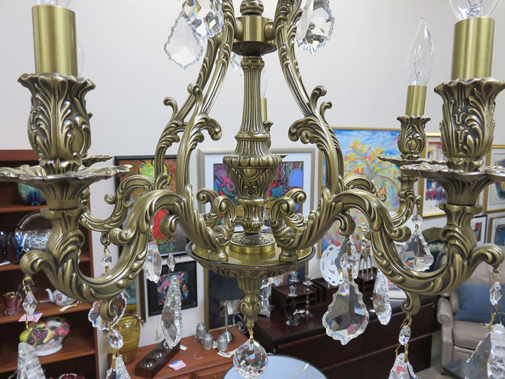 Five Light Brass Chandelier