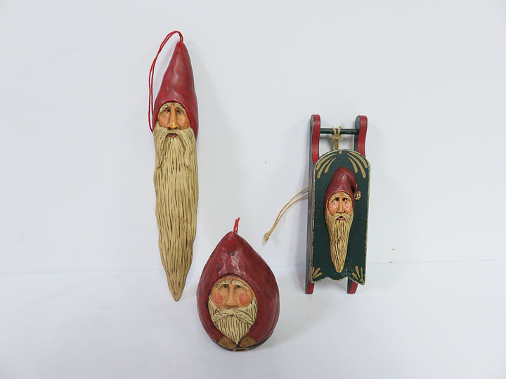 Old Time Santa Ornament Set