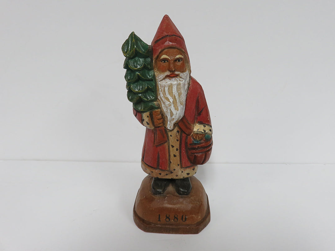 Carved Wood Santa
