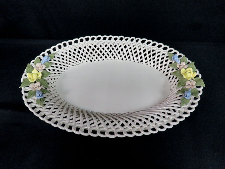 Vintage Lattice Work Basket