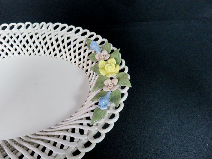 Vintage Lattice Work Basket