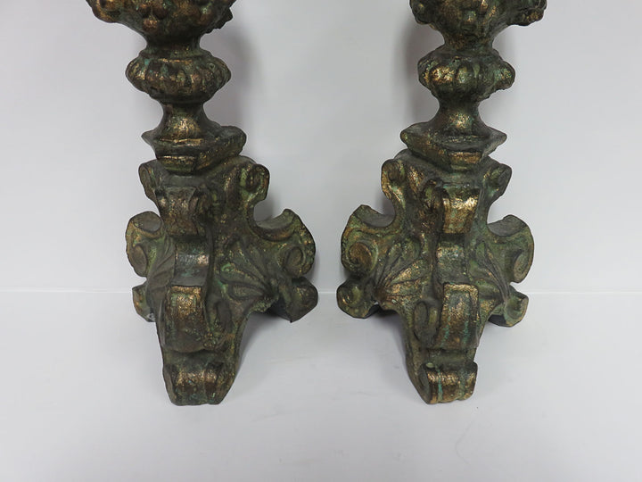 Ornate Burnished Candlesticks