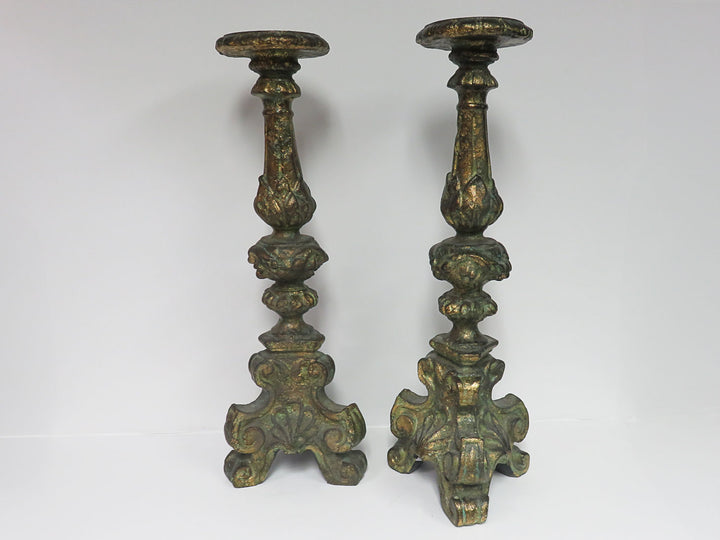 Ornate Burnished Candlesticks