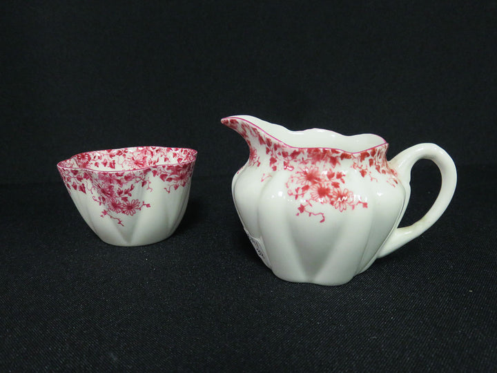 Shelley Dainty Pink Cream & Sugar