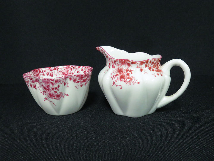 Shelley Dainty Pink Cream & Sugar