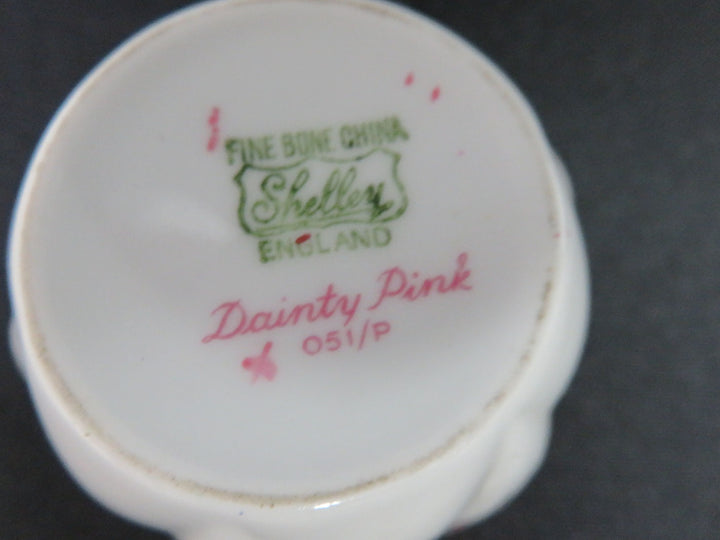 Shelley Dainty Pink Cream & Sugar