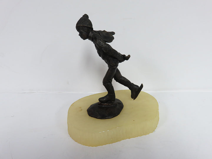 Bronze Skater on Alabaster Sculpture
