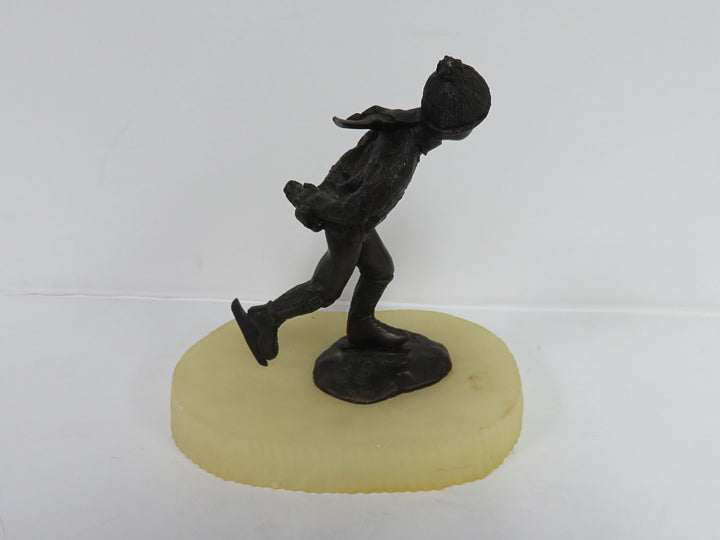 Bronze Skater on Alabaster Sculpture