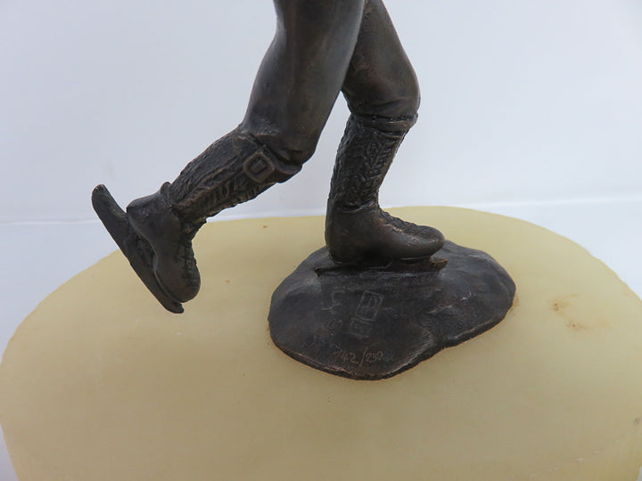 Bronze Skater on Alabaster Sculpture