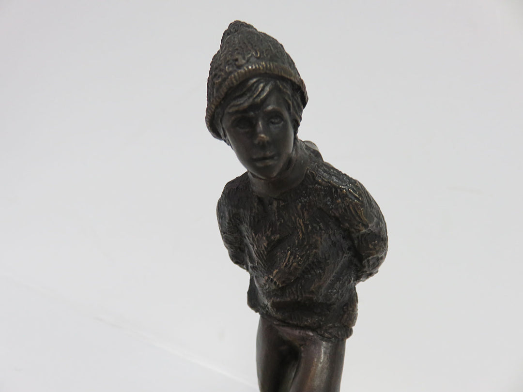 Bronze Skater on Alabaster Sculpture