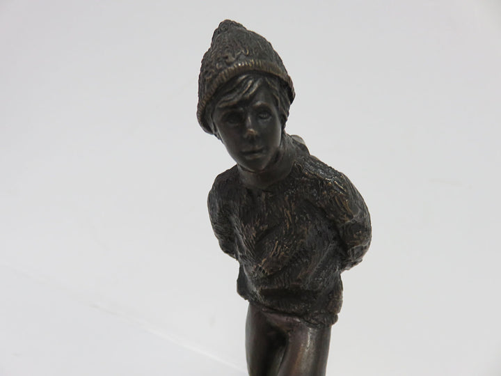 Bronze Skater on Alabaster Sculpture