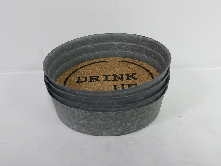 Tin Coasters with Drink Slogans