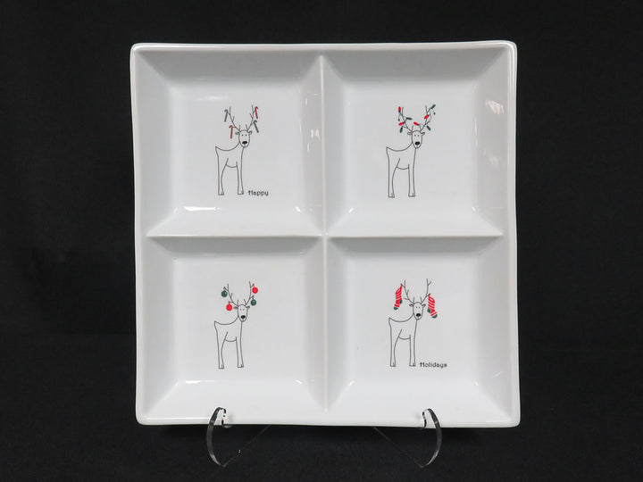 Reindeer Divided Serving Dish