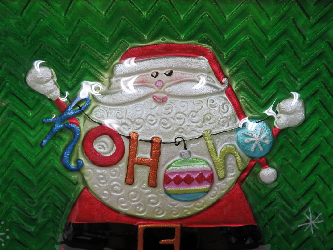 Glass Santa Platter