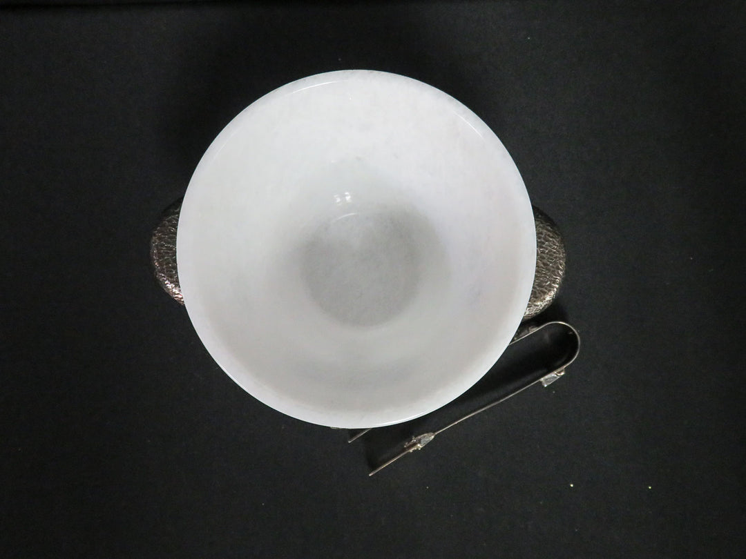 URART Marble Bowl with Sterling Tongs