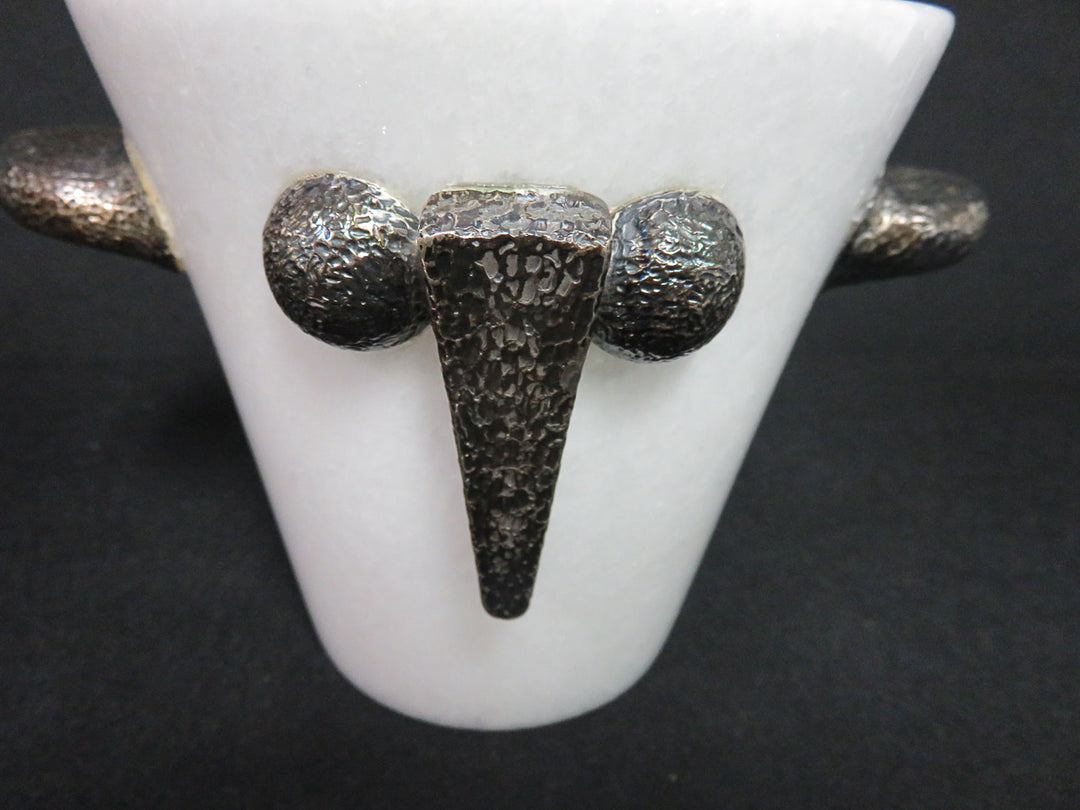 URART Marble Bowl with Sterling Tongs