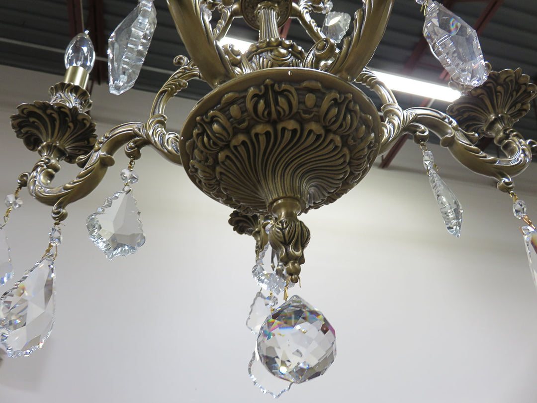 Five Light Brass Chandelier