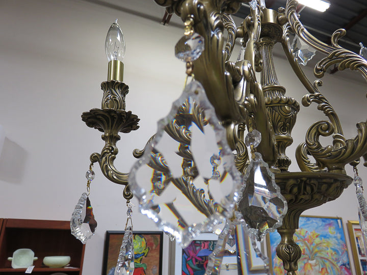 Five Light Brass Chandelier
