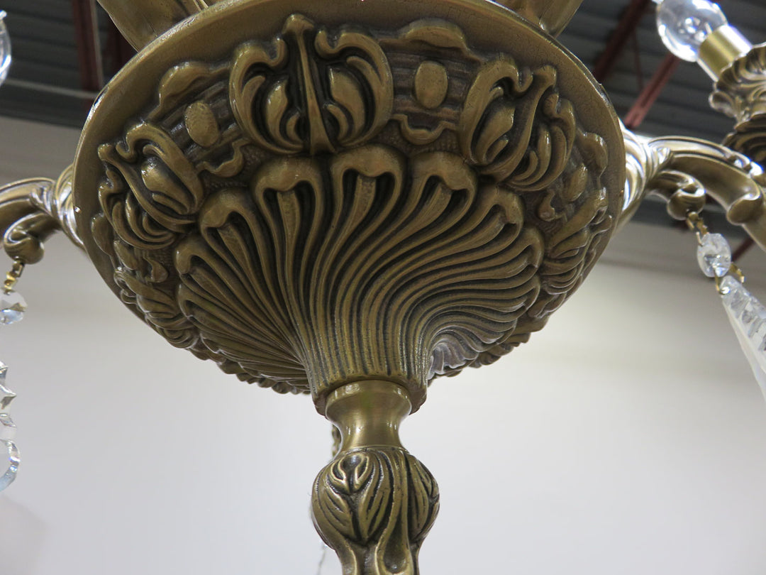 Five Light Brass Chandelier