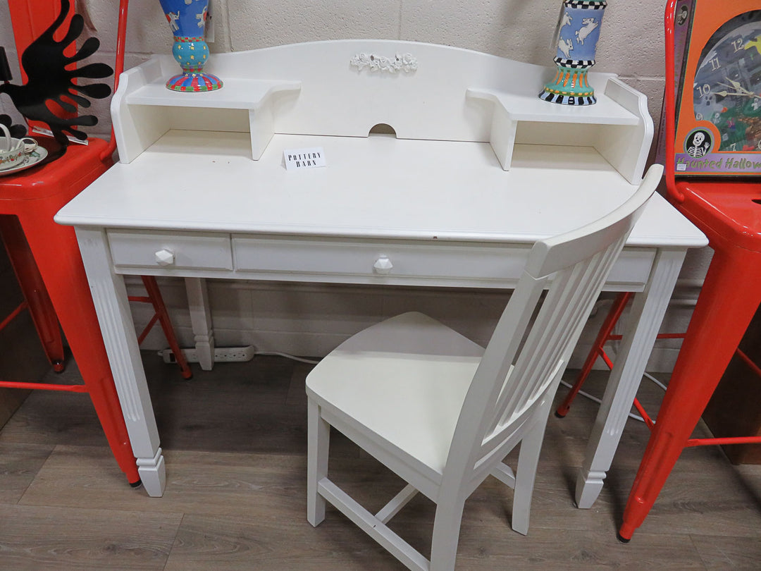 Pottery Barn White Desk and Chair