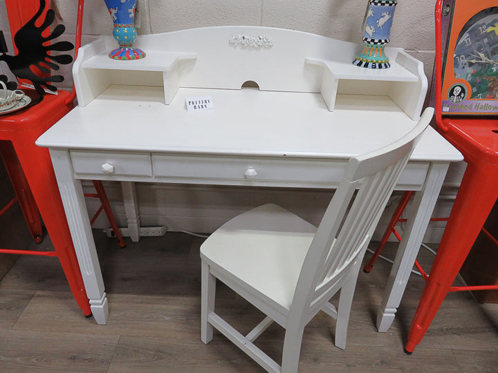 Pottery Barn White Desk and Chair