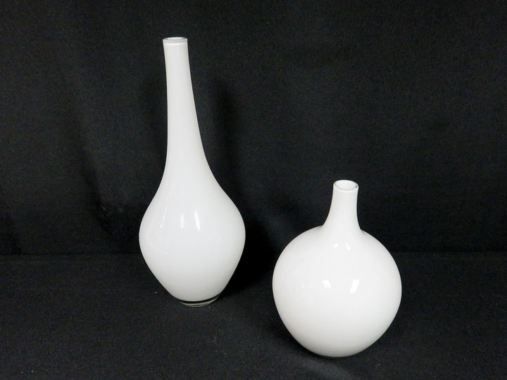 White Cased Glass Vases