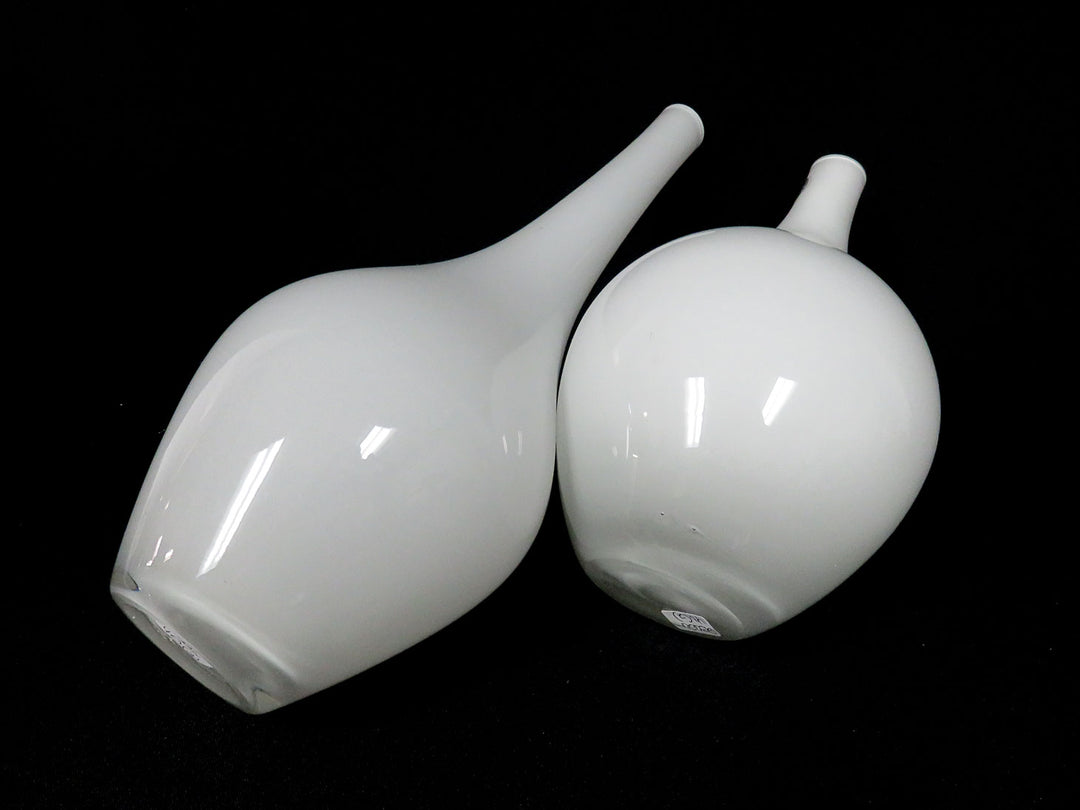 White Cased Glass Vases