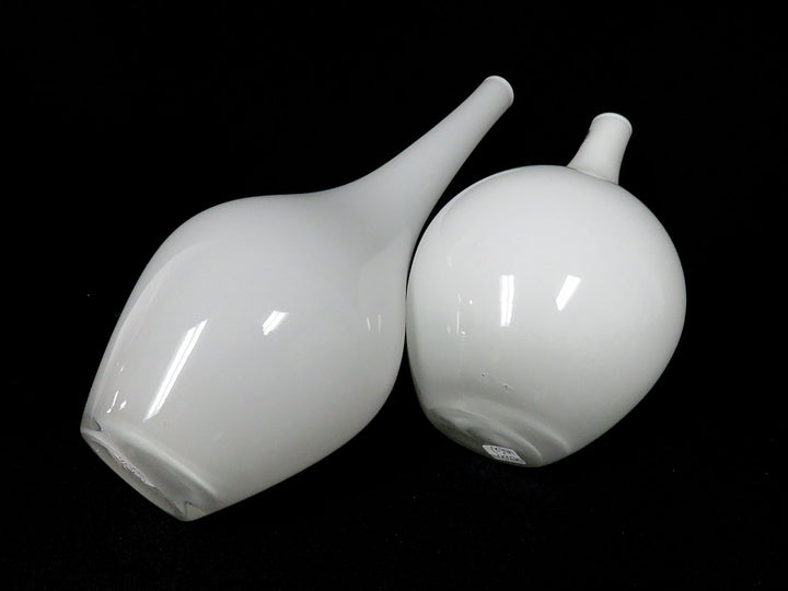 White Cased Glass Vases