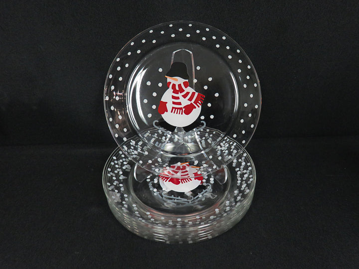 Crate & Barrel Snowman Dessert Plates