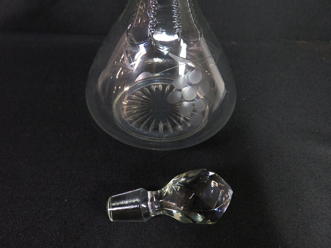 Vintage Etched Glass Decanter