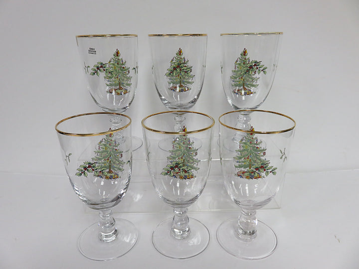 Spode Christmas Water Goblets