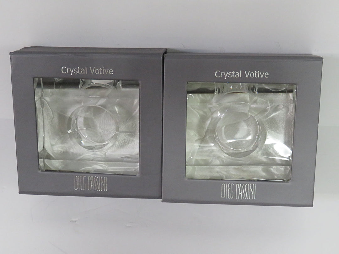 Pair of Modern Crystal Votives