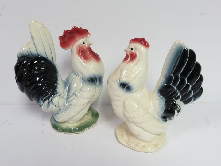 Royal Copley Rooster & Hen Figurines